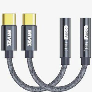 ENVEL USB C to 3.5mm Female Headphone Adapter 2 Pack